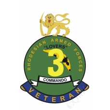 Rhodesian Armed Forces 3 Commando RLI Veterans Sticker